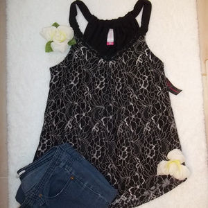 NWT No Boundaries Black Lace Top Size Small